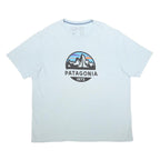 PATAGONIA Mens White Graphic T-Shirt 2XL Short Sleeve Crew Neck Cotton Casual