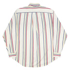 TOMMY HILFIGER Mens White & Multi Stripe Cotton Shirt M Button Down Collar Long