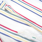 TOMMY HILFIGER Mens White & Multi Stripe Cotton Shirt M Button Down Collar Long