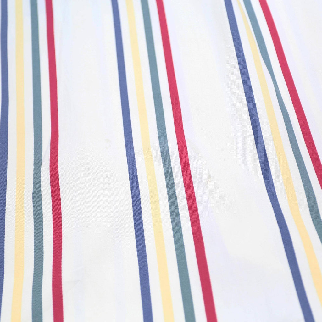TOMMY HILFIGER Mens White & Multi Stripe Cotton Shirt M Button Down Collar Long
