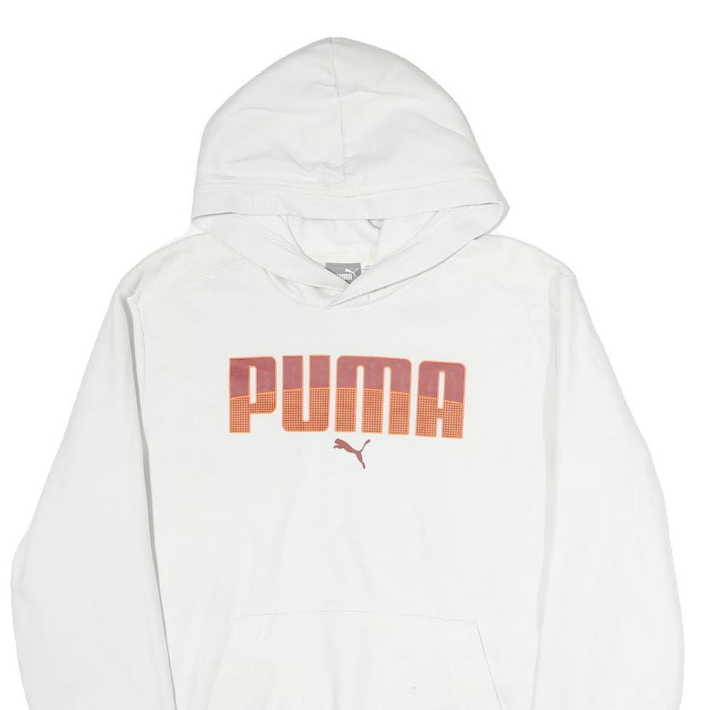 PUMA Mens White Hoodie M Cotton Casual Pullover Hooded Sweatshirt