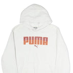 PUMA Mens White Hoodie M Cotton Casual Pullover Hooded Sweatshirt