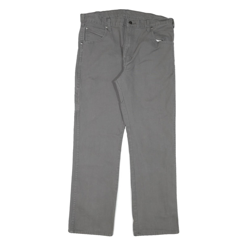 DICKIES Mens Regular Grey Cotton Blend Workwear Trousers W32 L29 Durable Zip