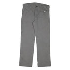 DICKIES Mens Regular Grey Cotton Blend Workwear Trousers W32 L29 Durable Zip