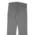 DICKIES Mens Regular Grey Cotton Blend Workwear Trousers W32 L29 Durable Zip