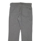 DICKIES Mens Regular Grey Cotton Blend Workwear Trousers W32 L29 Durable Zip
