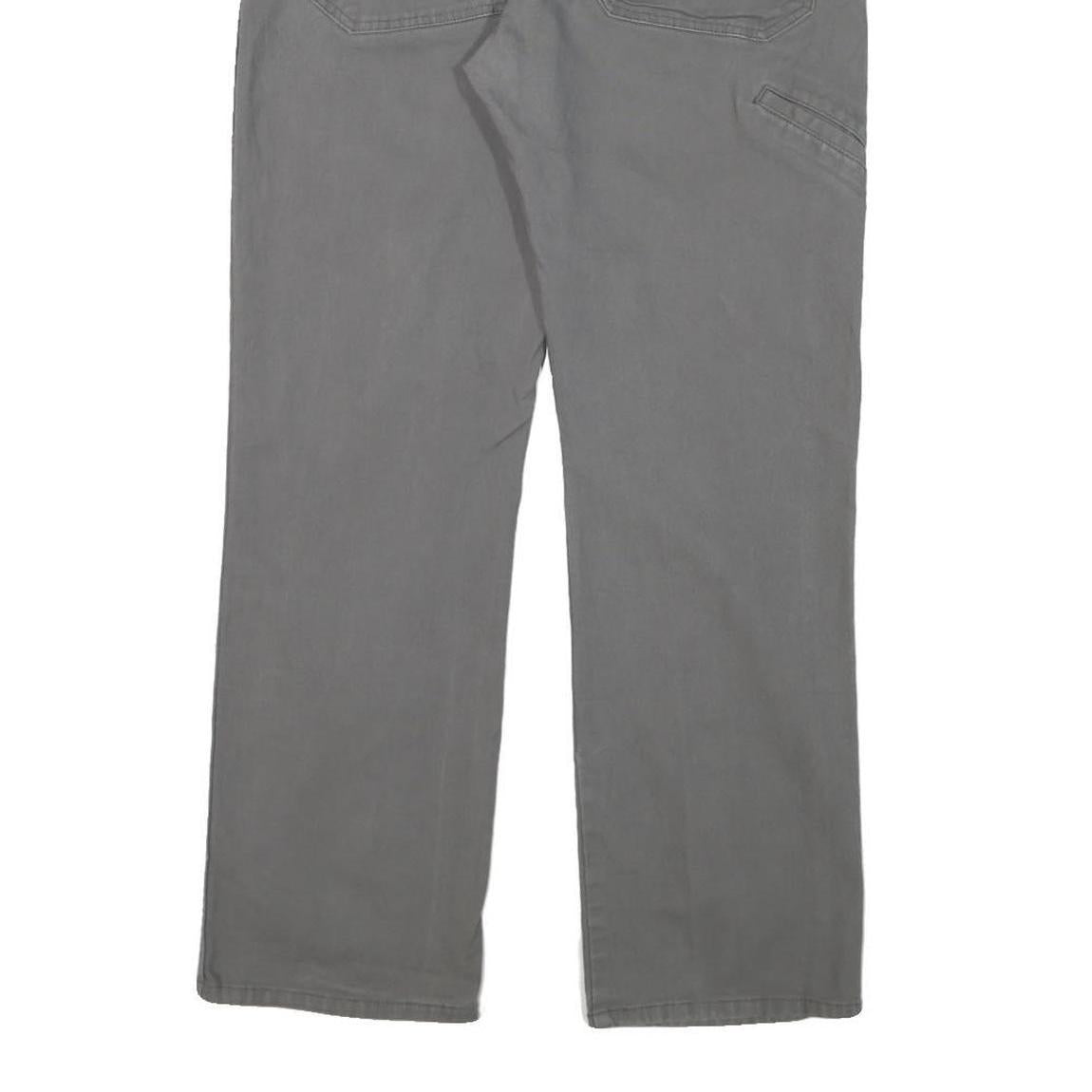DICKIES Mens Regular Grey Cotton Blend Workwear Trousers W32 L29 Durable Zip