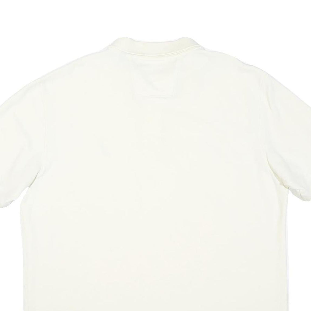 NAUTICA Mens White Short Sleeve Plain Polo Shirt L Classic Cotton Blend