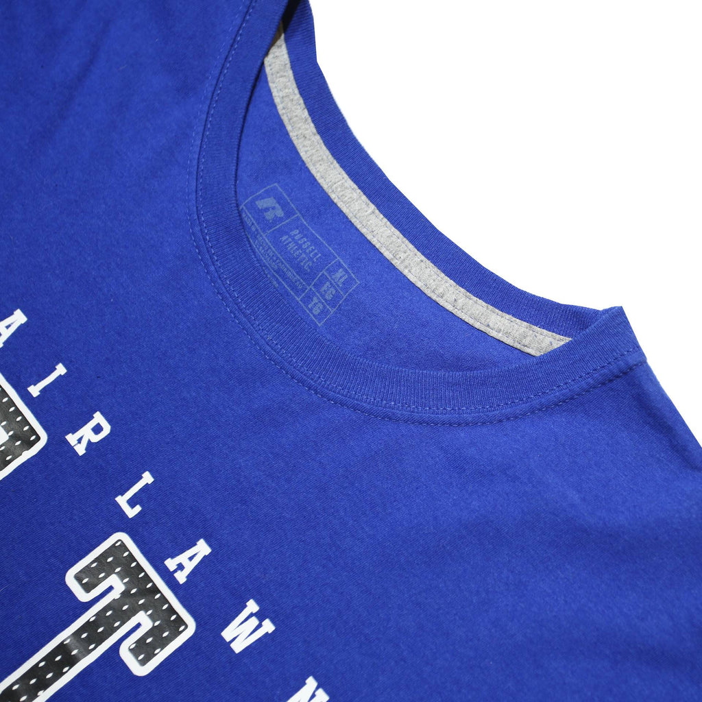 RUSSELL ATHLETIC Mens Blue Fairlawn Jets Graphic T-Shirt XL Short Sleeve Crew