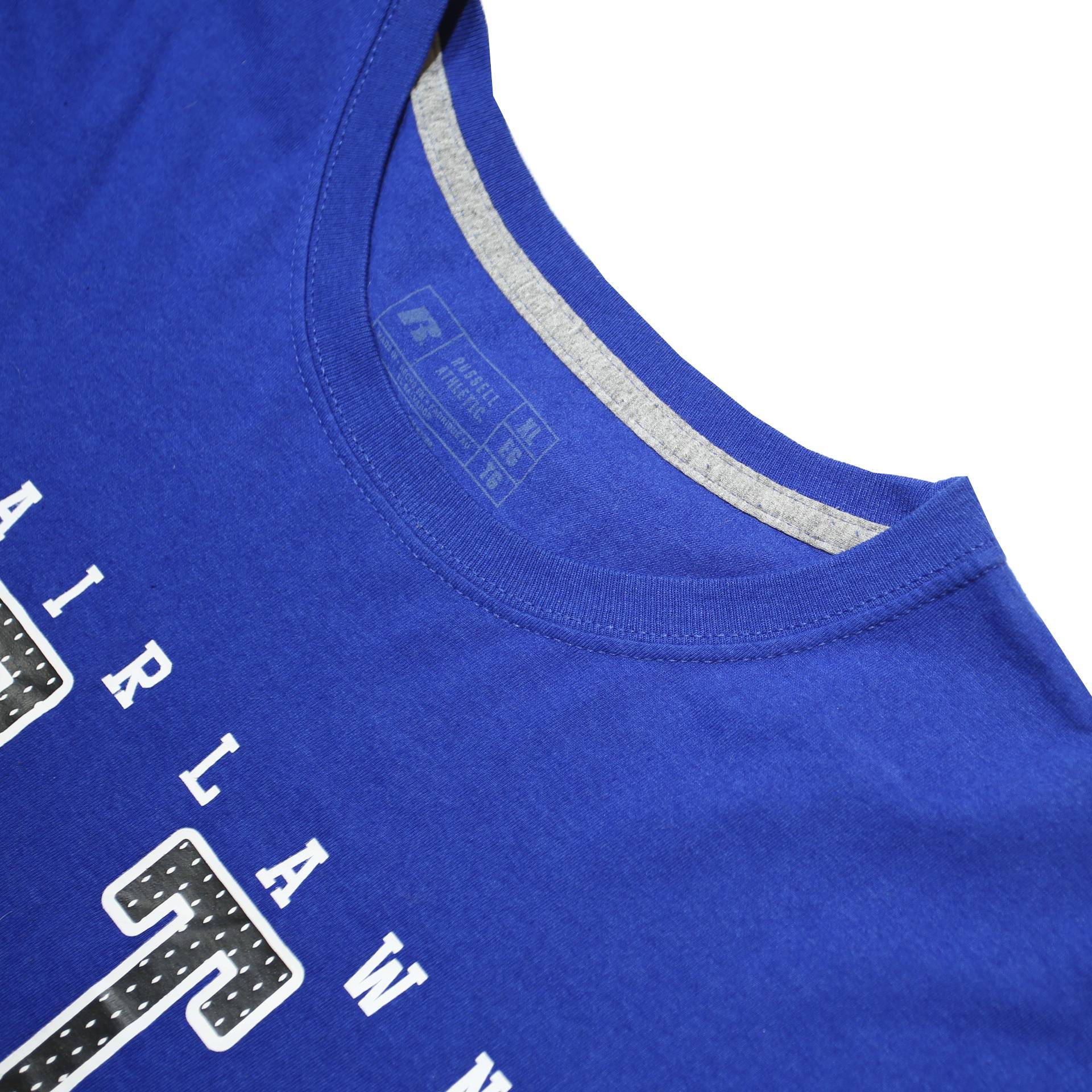 RUSSELL ATHLETIC Mens Blue Fairlawn Jets Graphic T-Shirt XL Short Sleeve Crew