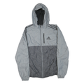 ADIDAS Womens Grey & Dark Grey Zip Up Hooded Jacket M Polyester Blend Casual