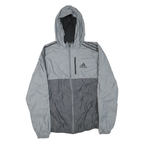 ADIDAS Womens Grey & Dark Grey Zip Up Hooded Jacket M Polyester Blend Casual