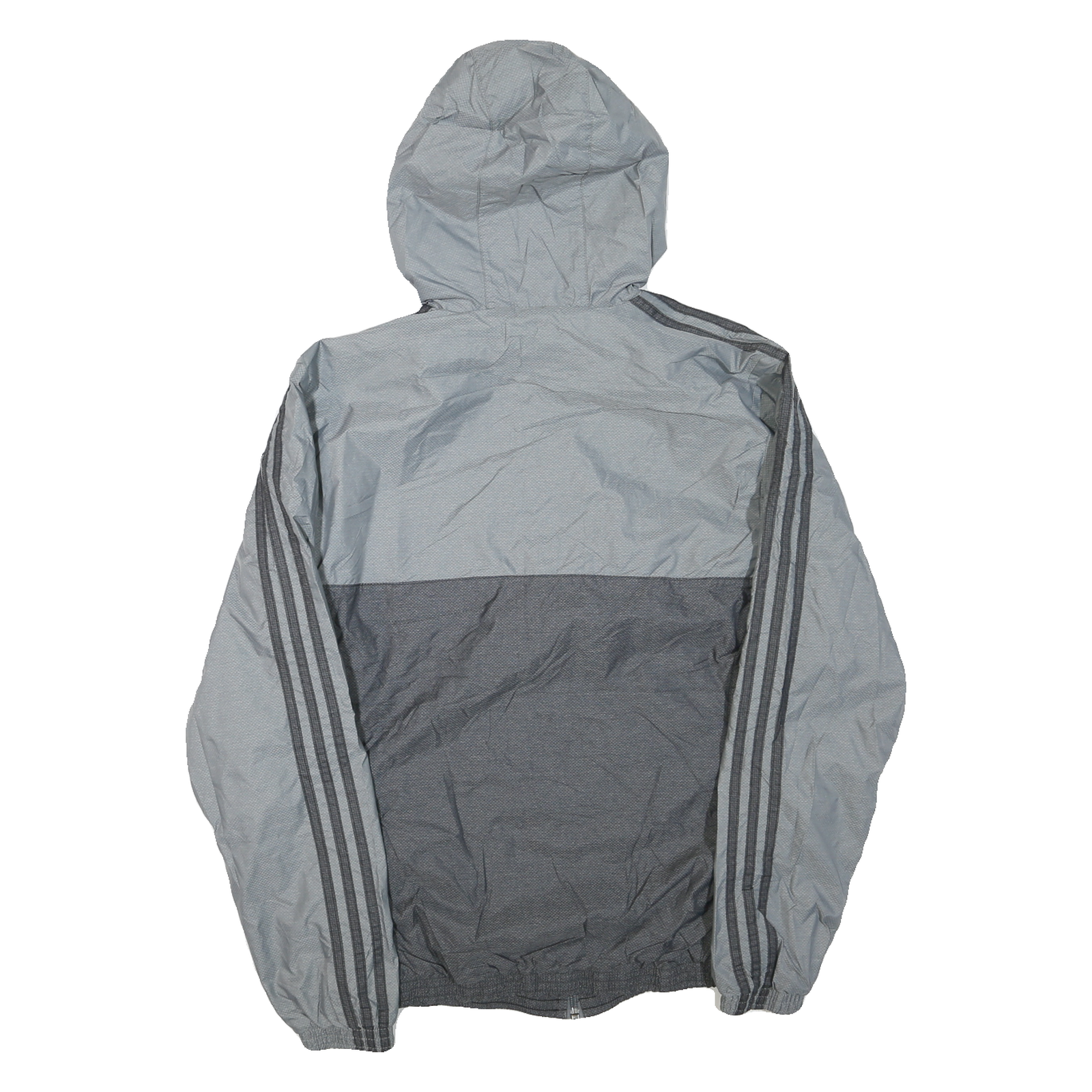 ADIDAS Womens Grey & Dark Grey Zip Up Hooded Jacket M Polyester Blend Casual