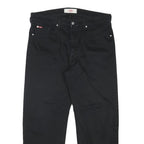 LEE COOPER Mens Black Regular Fit Straight Leg Trousers W34 L27 Zip Cotton Blend