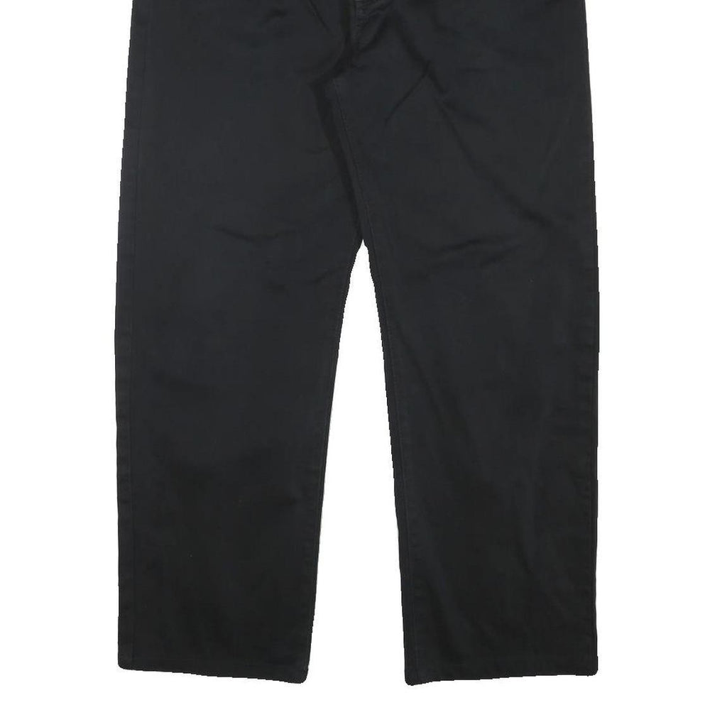 LEE COOPER Mens Black Regular Fit Straight Leg Trousers W34 L27 Zip Cotton Blend