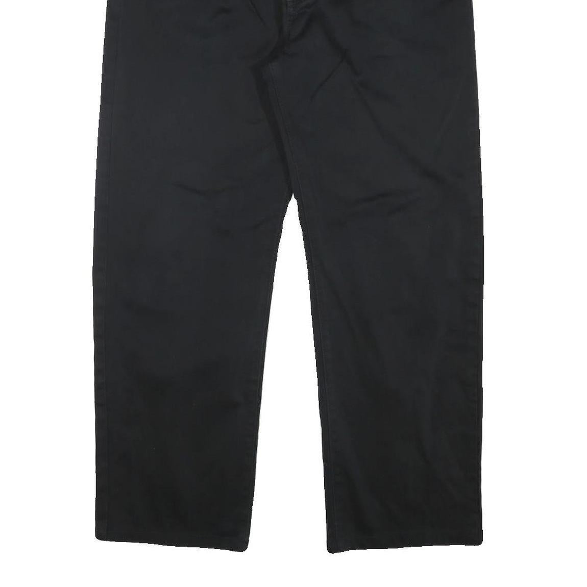 LEE COOPER Mens Black Regular Fit Straight Leg Trousers W34 L27 Zip Cotton Blend