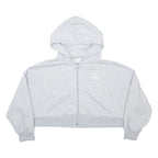 PUMA Cropped Womens Grey Hoodie Full Zip M