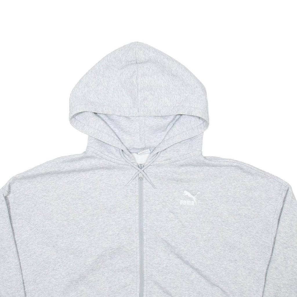 PUMA Cropped Womens Grey Hoodie Full Zip M