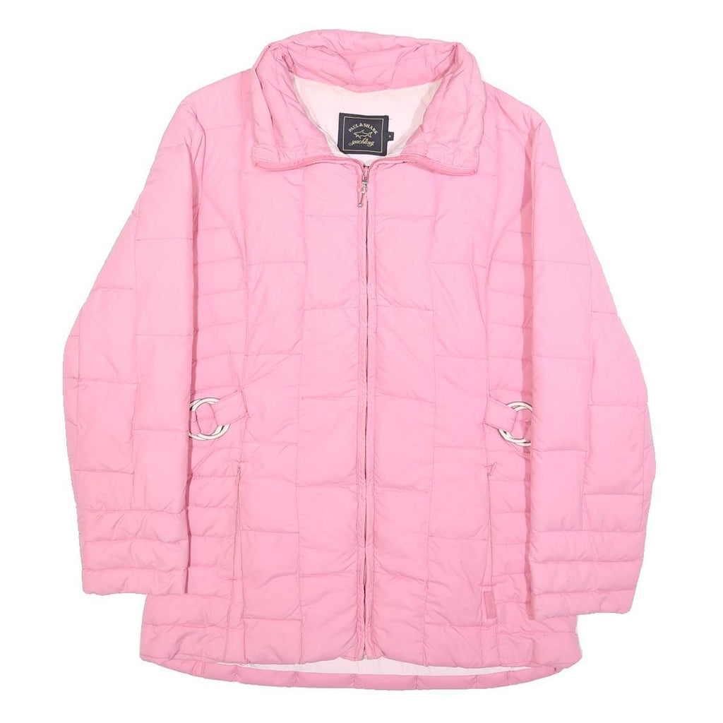 PAUL & SHARK Womens Pink Quilted Jacket S Nylon Elegant Casual Outerwear