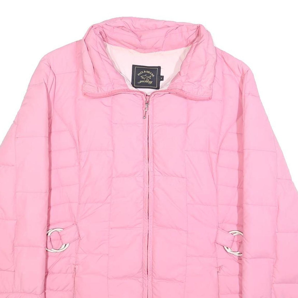 PAUL & SHARK Womens Pink Quilted Jacket S Nylon Elegant Casual Outerwear
