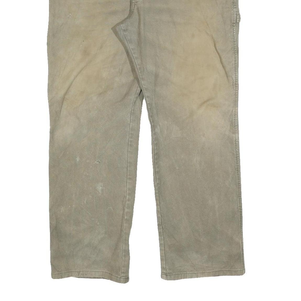 DICKIES Mens Relaxed Fit Jeans Beige Cotton Blend W36 L30 Workwear Zip Closure