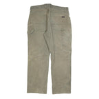 DICKIES Mens Relaxed Fit Jeans Beige Cotton Blend W36 L30 Workwear Zip Closure