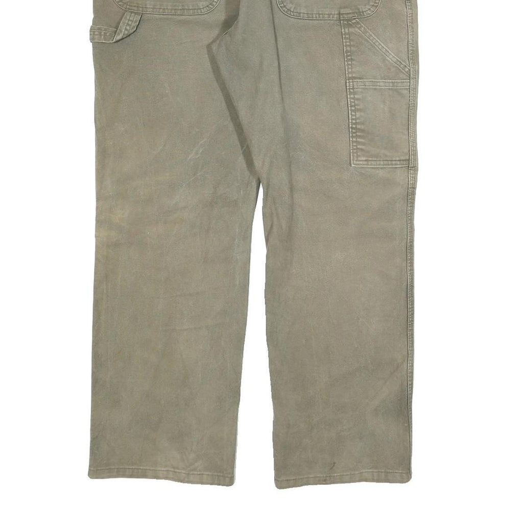 DICKIES Mens Relaxed Fit Jeans Beige Cotton Blend W36 L30 Workwear Zip Closure