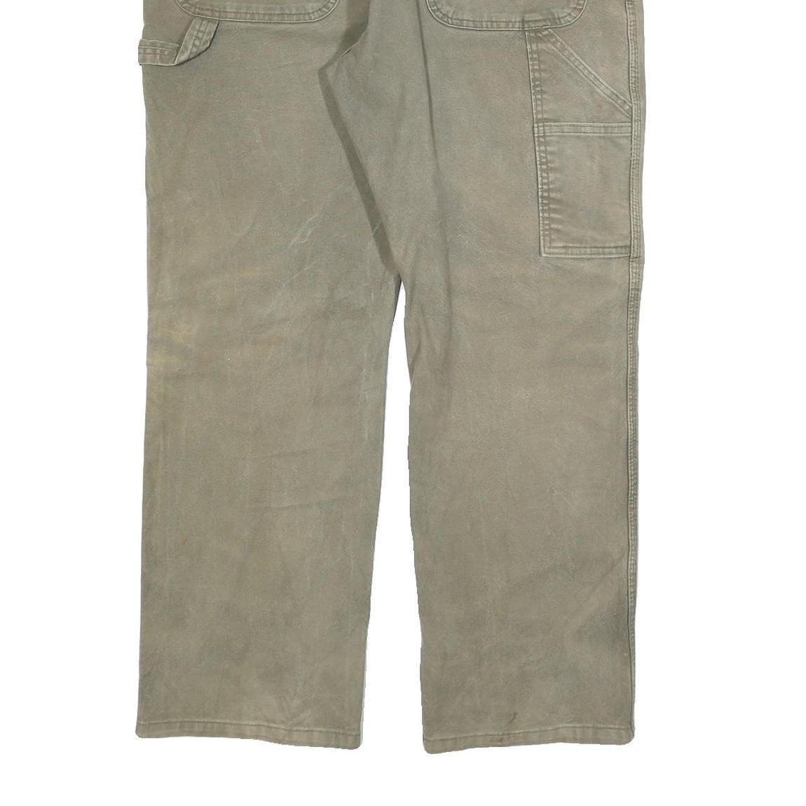 DICKIES Mens Relaxed Fit Jeans Beige Cotton Blend W36 L30 Workwear Zip Closure