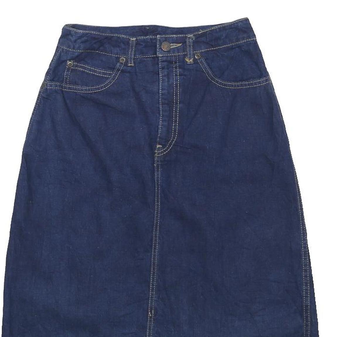 CALVIN KLEIN Womens Blue Denim Straight Knee Length Denim Skirt S Elegant Casual