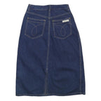 CALVIN KLEIN Womens Blue Denim Straight Knee Length Denim Skirt S Elegant Casual
