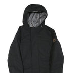 TIMBERLAND Mens Black Outdoor Jacket S Polyester Blend Hooded Zip Plain