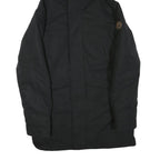 TIMBERLAND Mens Black Outdoor Jacket S Polyester Blend Hooded Zip Plain