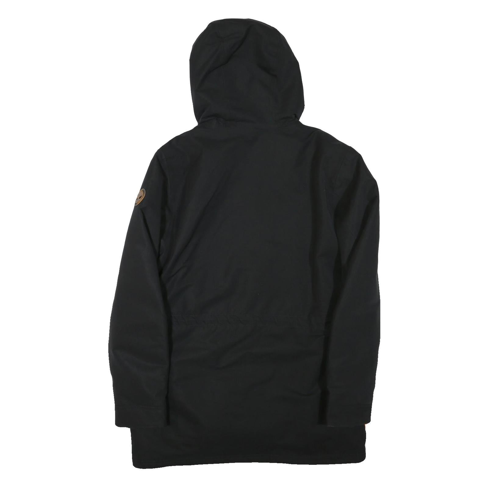 TIMBERLAND Mens Black Outdoor Jacket S Polyester Blend Hooded Zip Plain