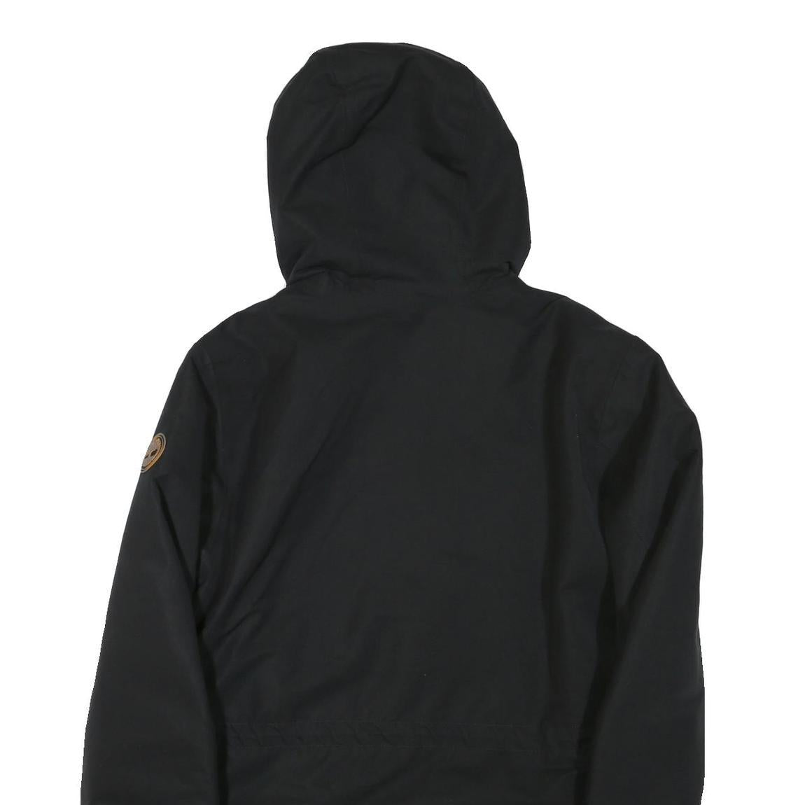 TIMBERLAND Mens Black Outdoor Jacket S Polyester Blend Hooded Zip Plain