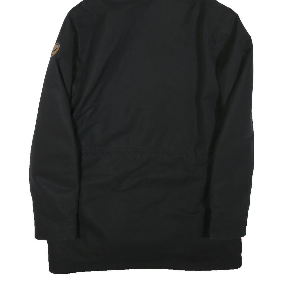 TIMBERLAND Mens Black Outdoor Jacket S Polyester Blend Hooded Zip Plain