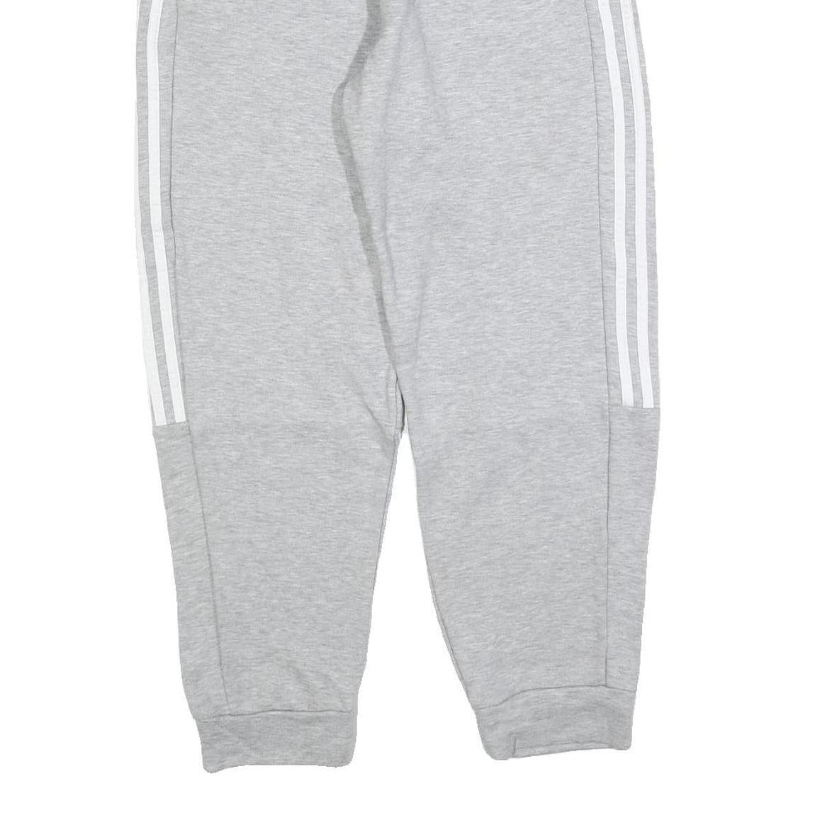 ADIDAS Womens Joggers Grey & White Regular Tapered M W28 L28 Comfortable Cotton