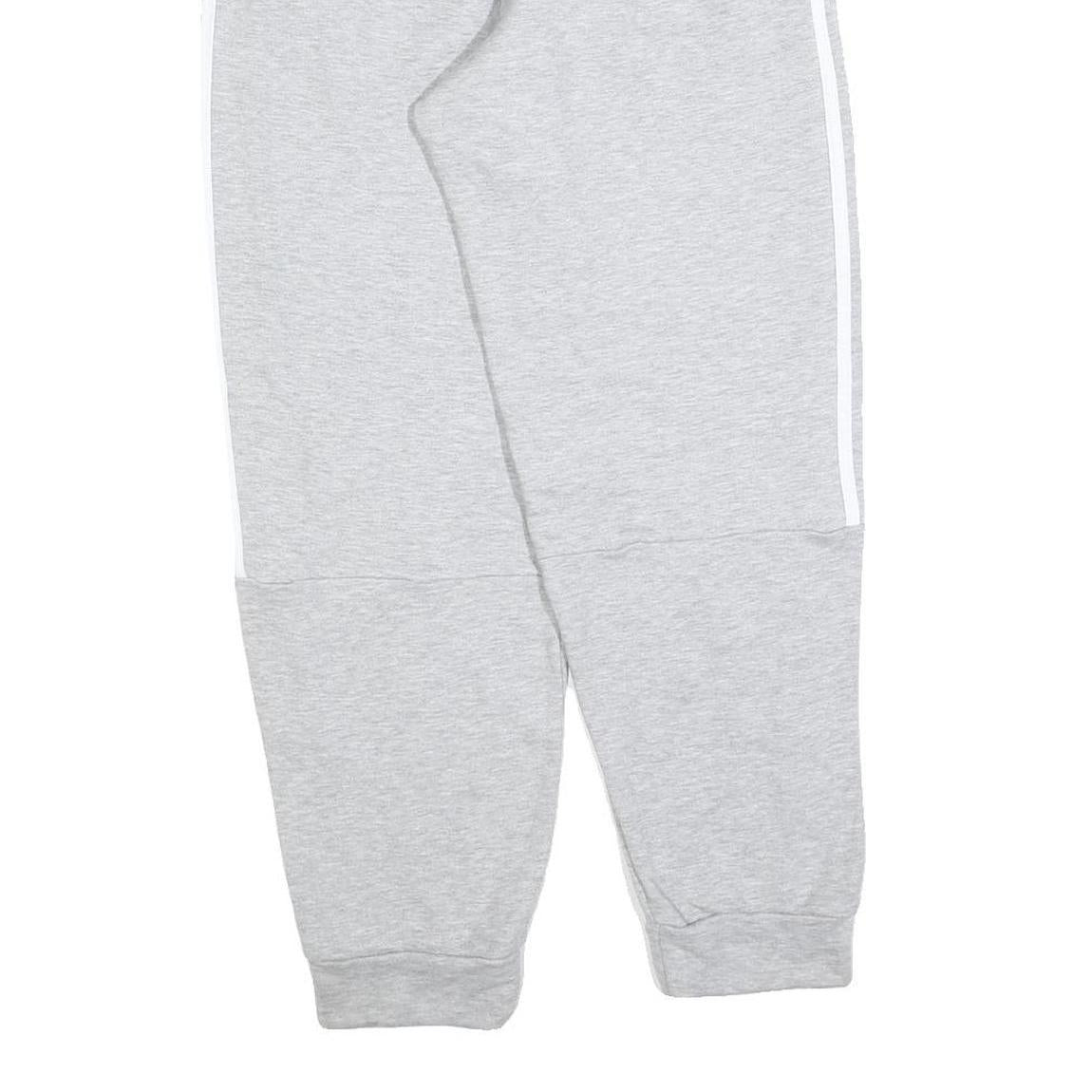 ADIDAS Womens Joggers Grey & White Regular Tapered M W28 L28 Comfortable Cotton