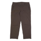 COLUMBIA Lined Womens Nylon Brown Relaxed Straight Trousers W36 L30 Outdoor Zip