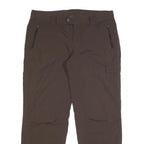 COLUMBIA Lined Womens Nylon Brown Relaxed Straight Trousers W36 L30 Outdoor Zip