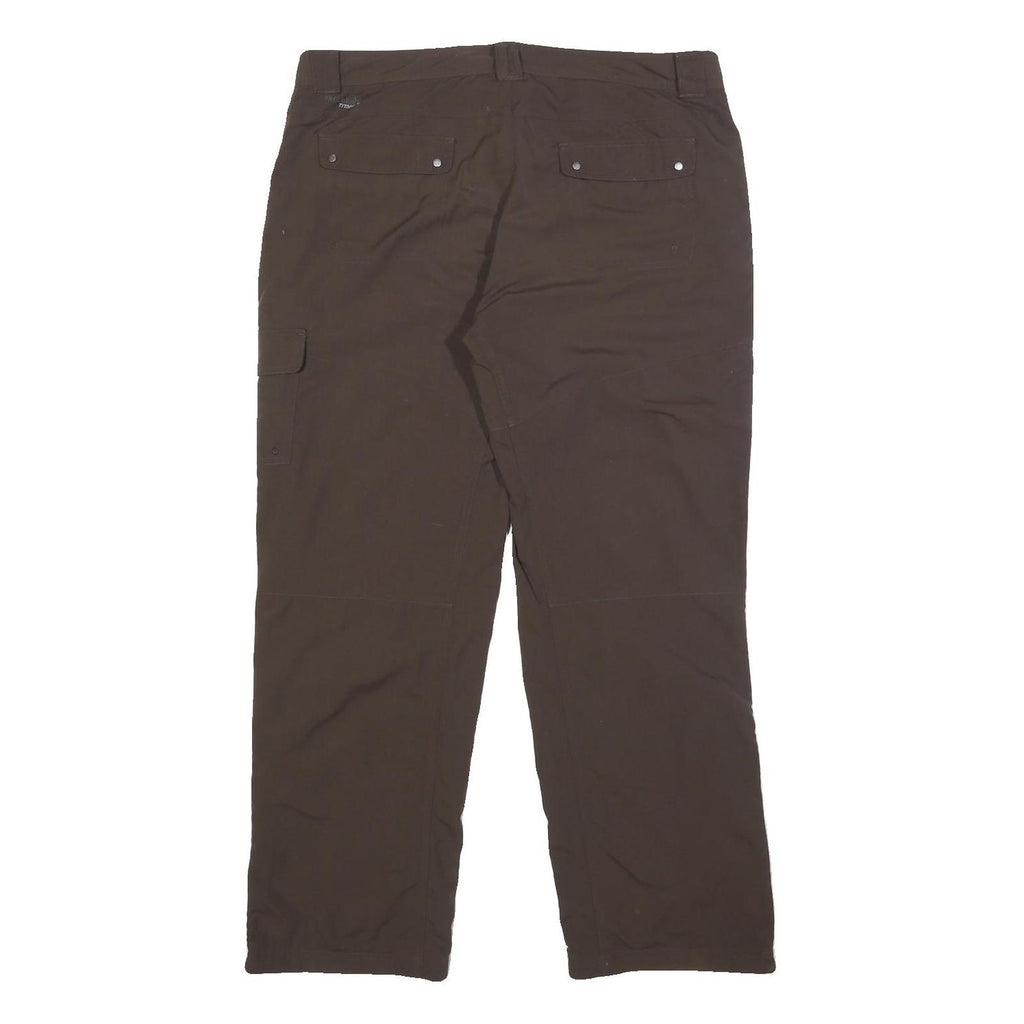 COLUMBIA Lined Womens Nylon Brown Relaxed Straight Trousers W36 L30 Outdoor Zip