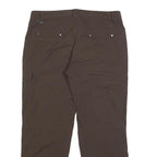 COLUMBIA Lined Womens Nylon Brown Relaxed Straight Trousers W36 L30 Outdoor Zip