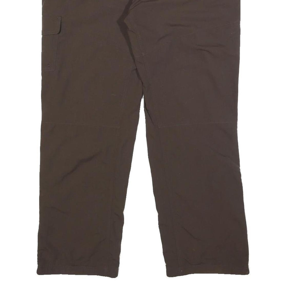 COLUMBIA Lined Womens Nylon Brown Relaxed Straight Trousers W36 L30 Outdoor Zip