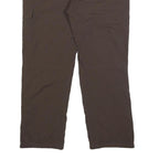 COLUMBIA Lined Womens Nylon Brown Relaxed Straight Trousers W36 L30 Outdoor Zip