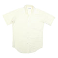 DEUTCH BROS Mens Cream Shirt M Cotton Blend Button Short Sleeve Casual