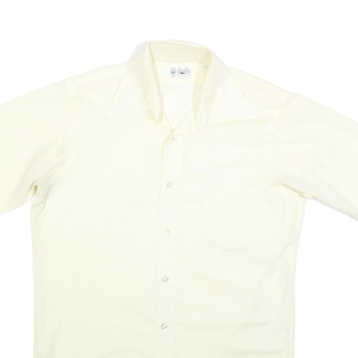 DEUTCH BROS Mens Cream Shirt M Cotton Blend Button Short Sleeve Casual