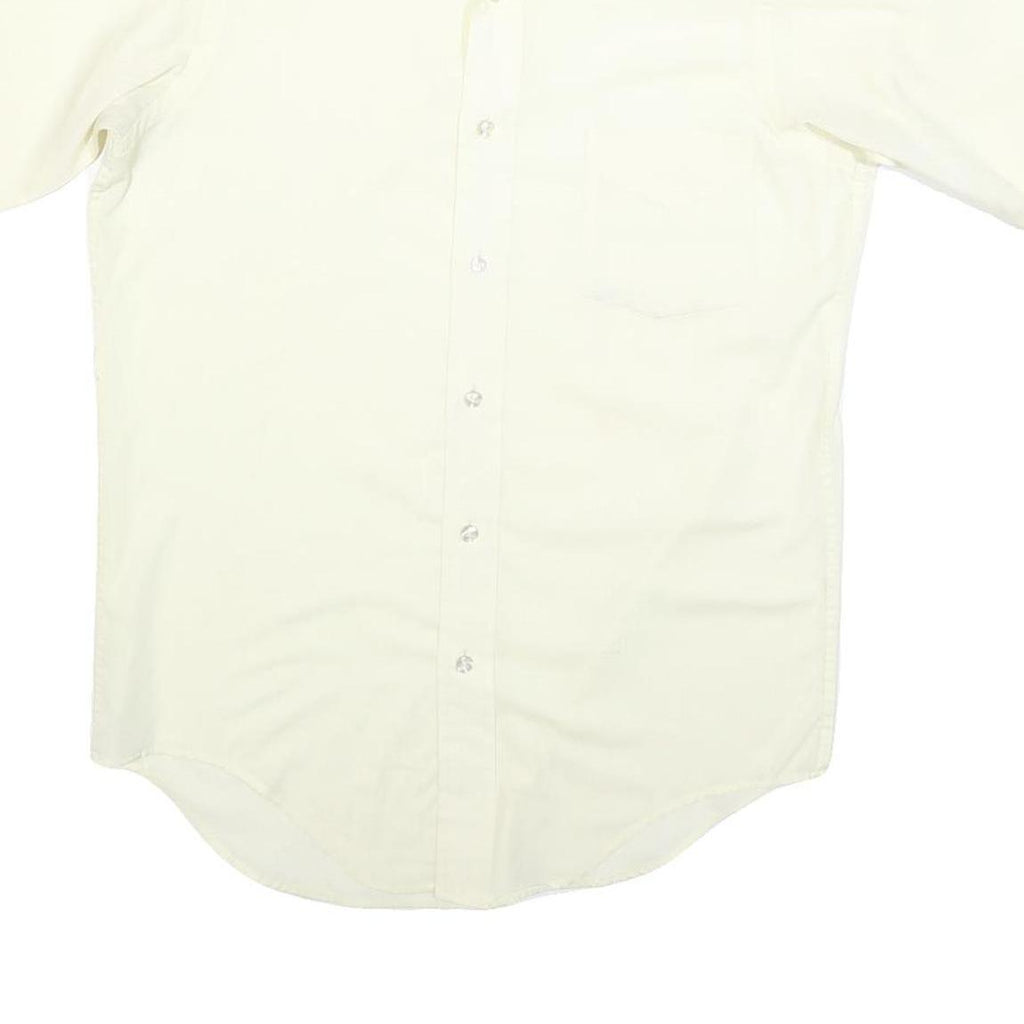 DEUTCH BROS Mens Cream Shirt M Cotton Blend Button Short Sleeve Casual