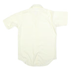 DEUTCH BROS Mens Cream Shirt M Cotton Blend Button Short Sleeve Casual