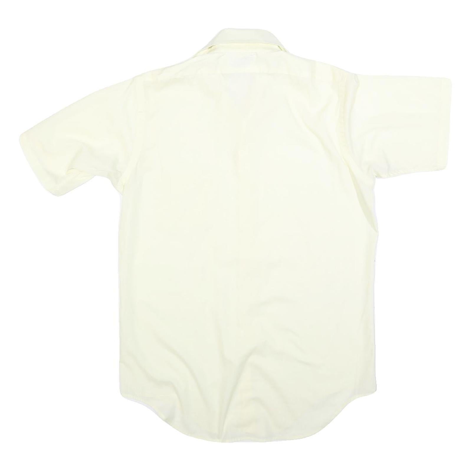 DEUTCH BROS Mens Cream Shirt M Cotton Blend Button Short Sleeve Casual