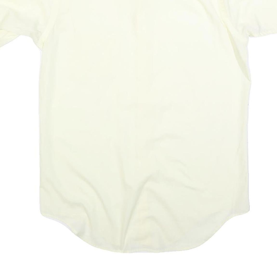 DEUTCH BROS Mens Cream Shirt M Cotton Blend Button Short Sleeve Casual