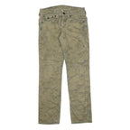 TRUE RELIGION Mens Jeans Green Regular Straight Denim Stone Wash W30 L32 Zip